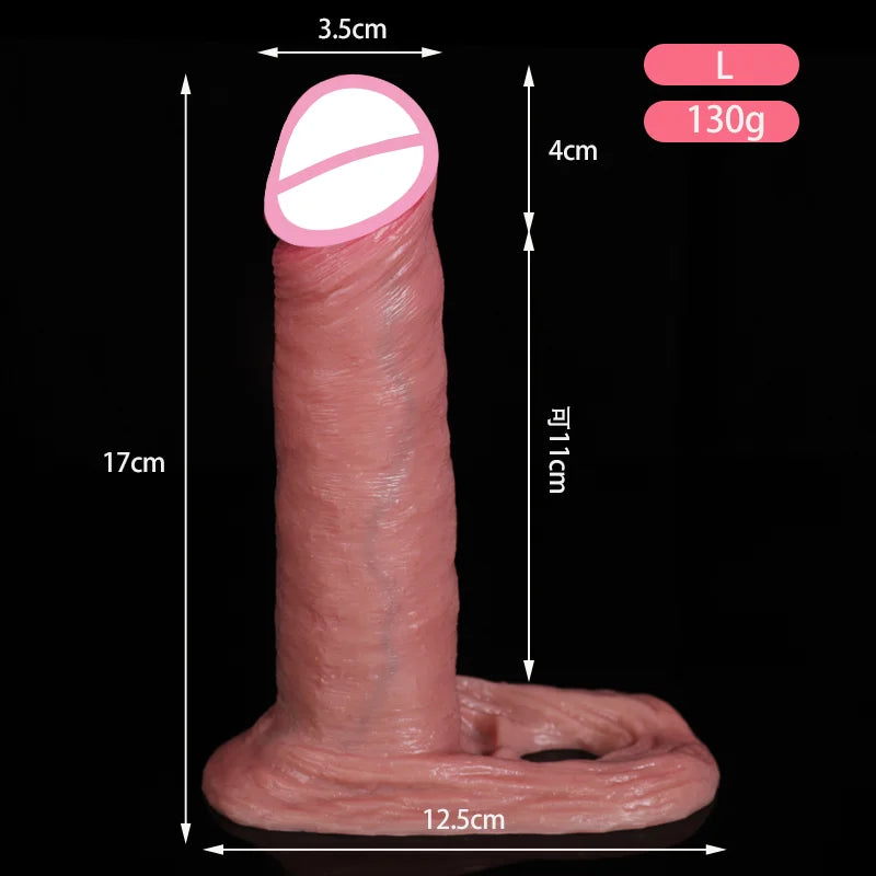 Male Penis Sleeve Sex toys Cock Extender Reusable Condoms Delay Ejaculation Penis Enlargement Silicone Sex Toy For Men Sex Shop