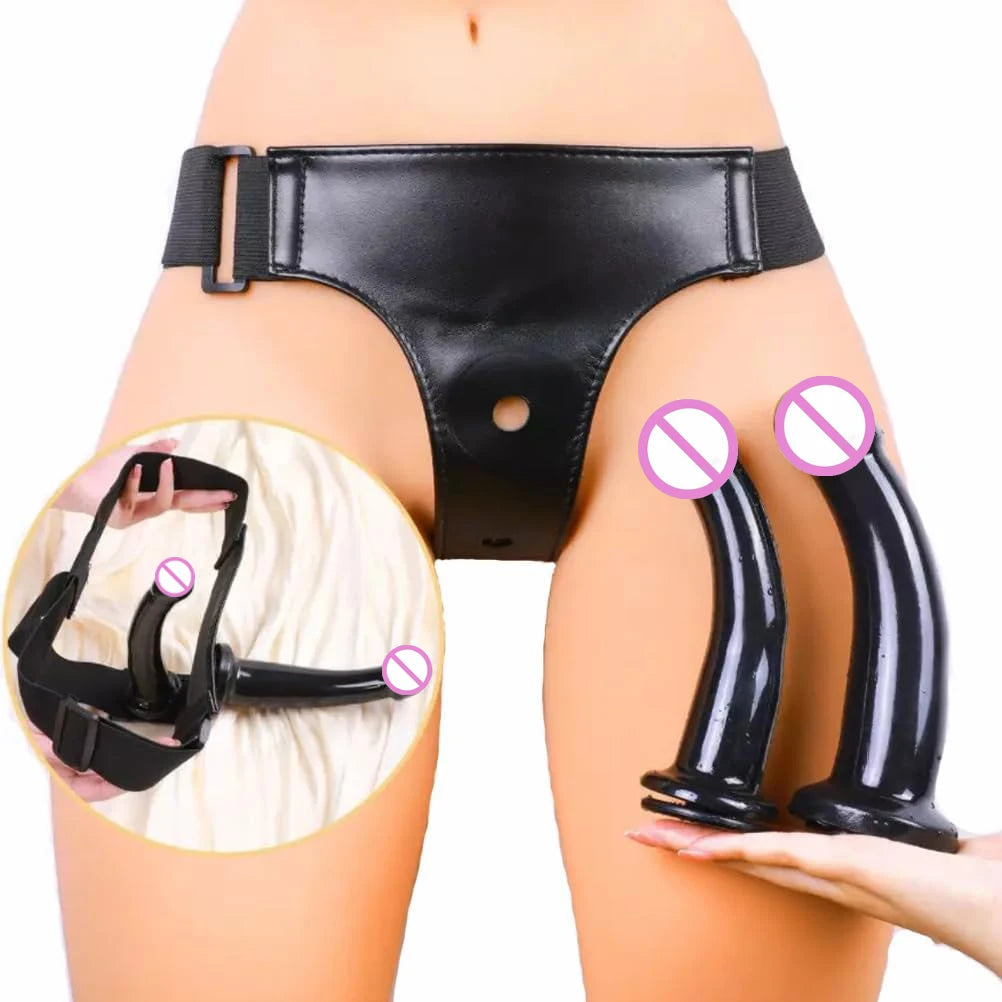 LILUPLAY Lesbian Strapon Harness Double Dildo Strap-On Dildos Women to Men Adult Sex Toy for Couples Belt Pants