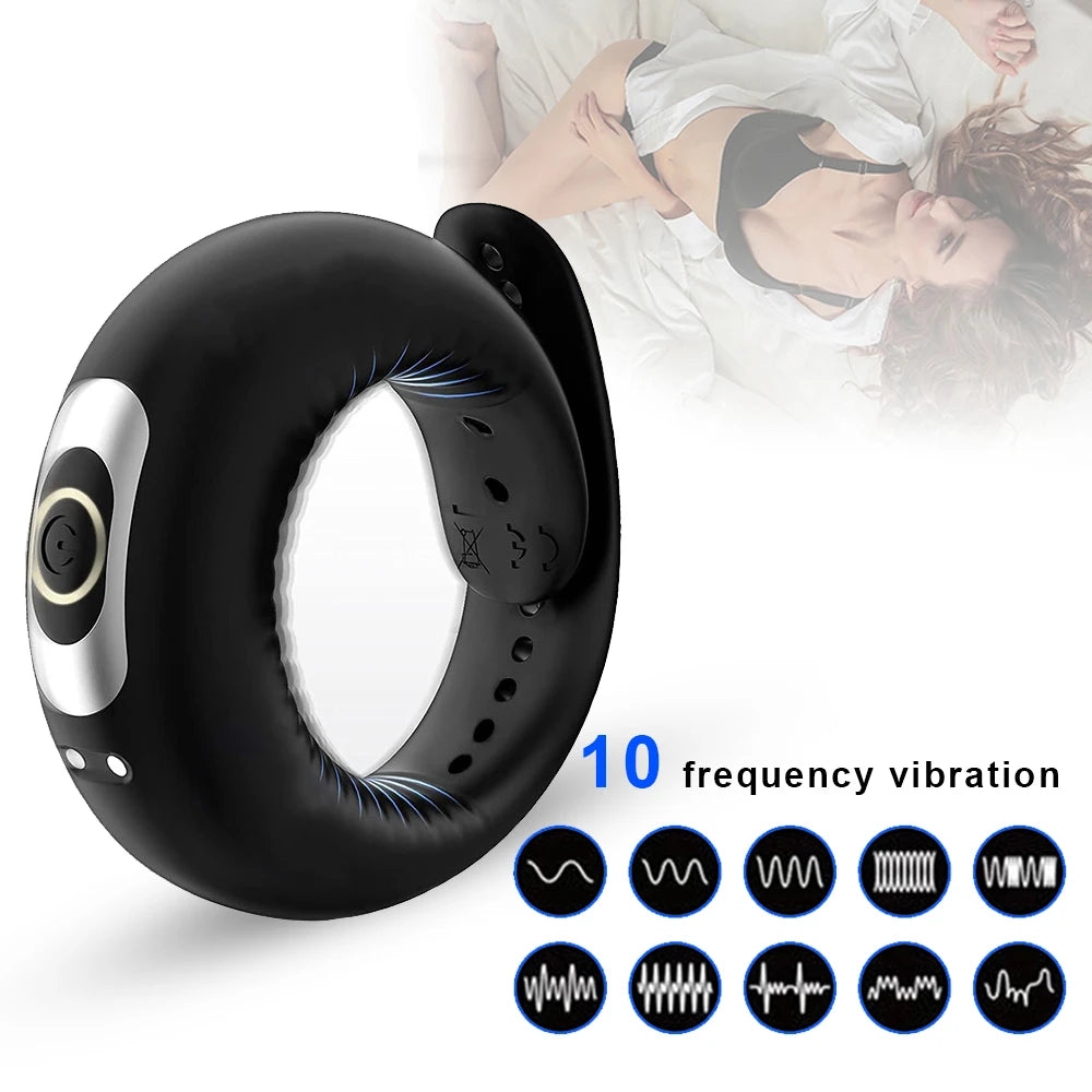 Male Cock Ring Vibrator Cockring Penis for Man Delay Ejaculation Sex Toys for Men Couple Rings Penisring Toy for Adults Supplie