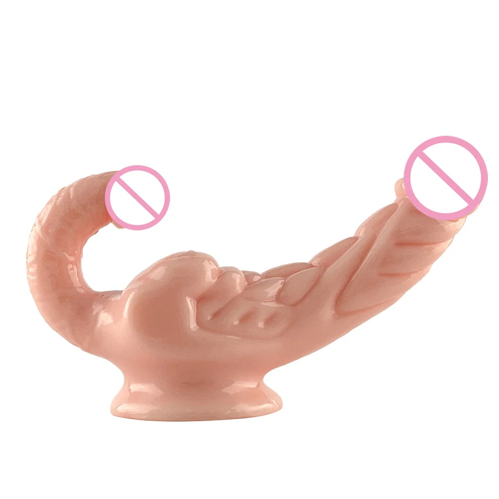 Dildo Double Head Crystal Transparent Insert Vagina and Anus Big Penis with Suction Cup Dick Masturbation Adult Sex toys Shop18+