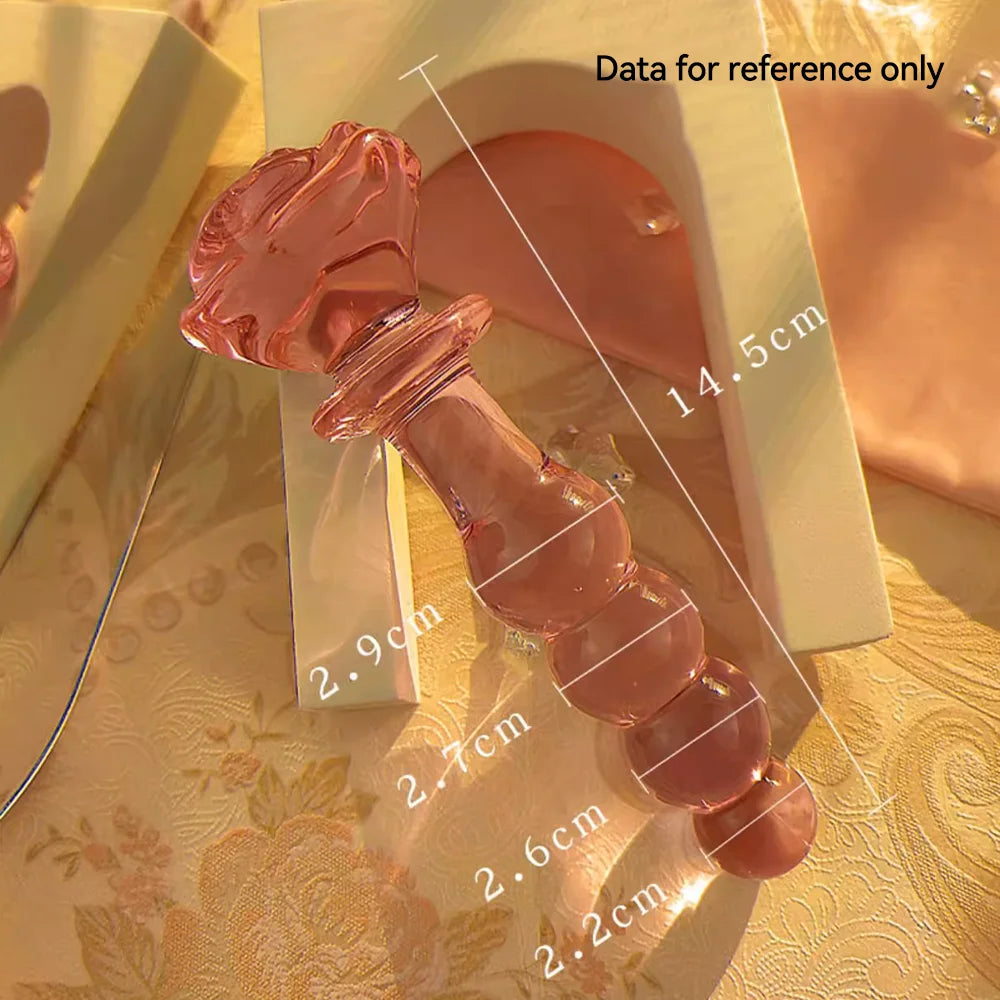 Sex Toy for Women Glass Anal Dildos Long Anal Plug Pink Glass Butt Plug Smooth But Plug Women Masturbation Dildos Female Sex Toy