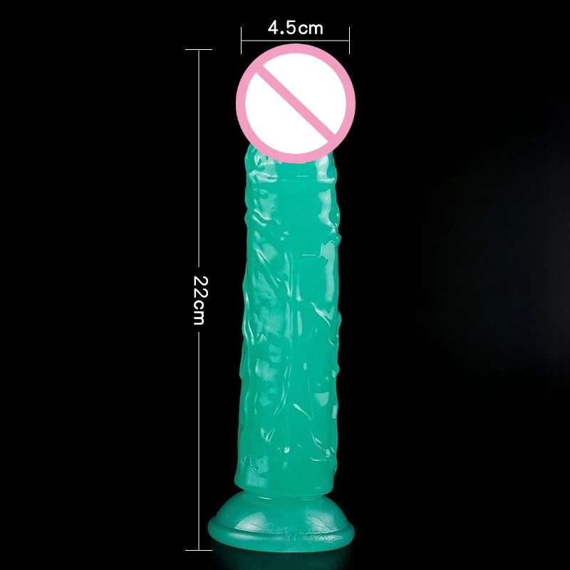 Green Dildos Glow in The Dark Realistic Penis Sex Toys for Women Masturbation Dick Orgasmic G-spot Anal Massager Butt Plug