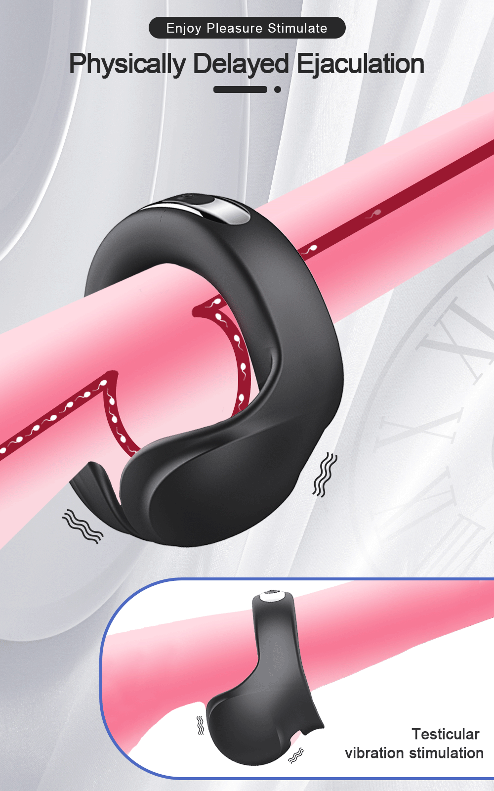 Vibrating Cock Ring Cockring Sex Toys for Men Couple Delay Ejaculation Chastity Testicles Massager Penis Vibrators for Adults 18