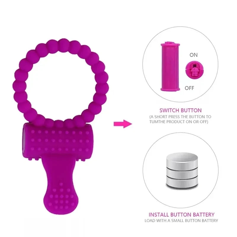 Sex Toys for Men Vibrating Cock Ring Penis Erection Time Delay Ejaculation Adult supplies G Spot Clitoral Stimulation Penis Ring