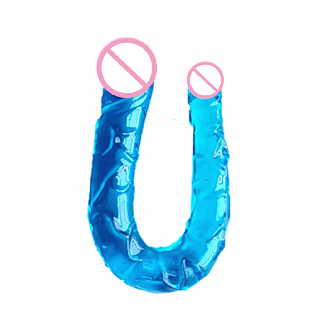 U Double Headed Realistic Dildo Ideal Adult Sex Toy for Women and Lesbians Stimulates Vagina Anus with Lifelike Texture Premium