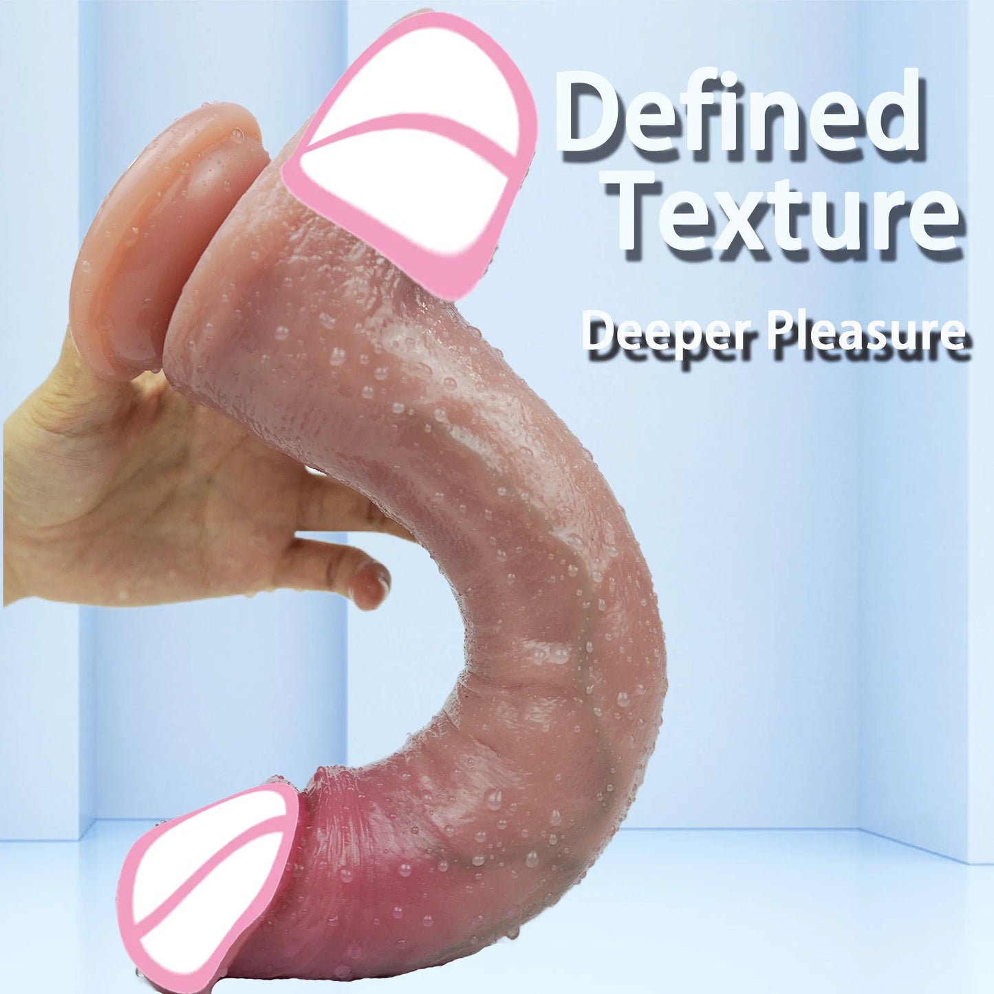 9.65 Inch Realistic Dildo for Women – Liquid Silicone, Waterproof, Suction Cup Base, Soft Skin Texture, Adult Toy, Drop Shipping