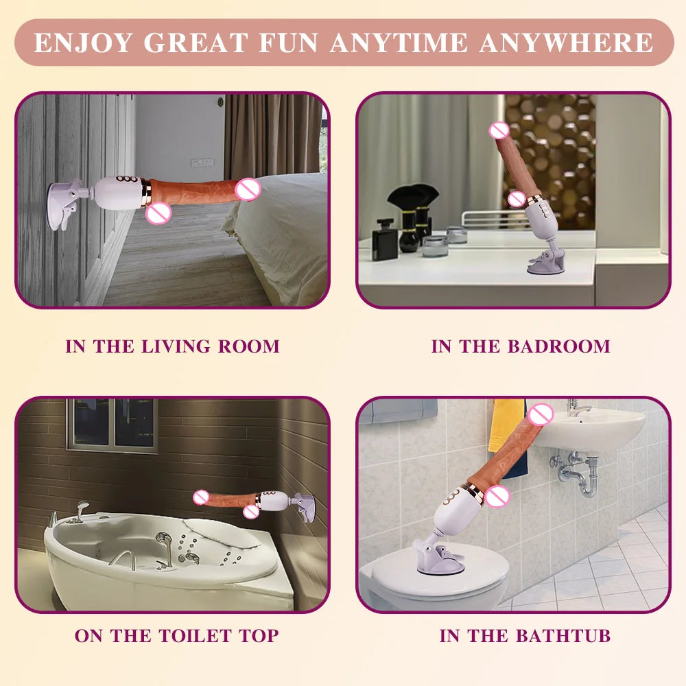 Female Adult Toys Dildo Thrusting Vibrator  Telescopic Penis G Spot Realistic Penis Suction Cup Sex Toy For Women Gay JoinJJtoy