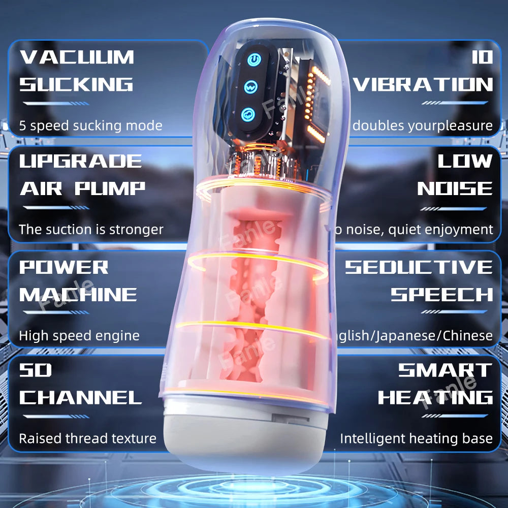 Sex Toy Automatic Sucking Male Masturbator Cup Vibration Blowjob Machine Heating Masturbation Adult for Men Masturbate Supplies