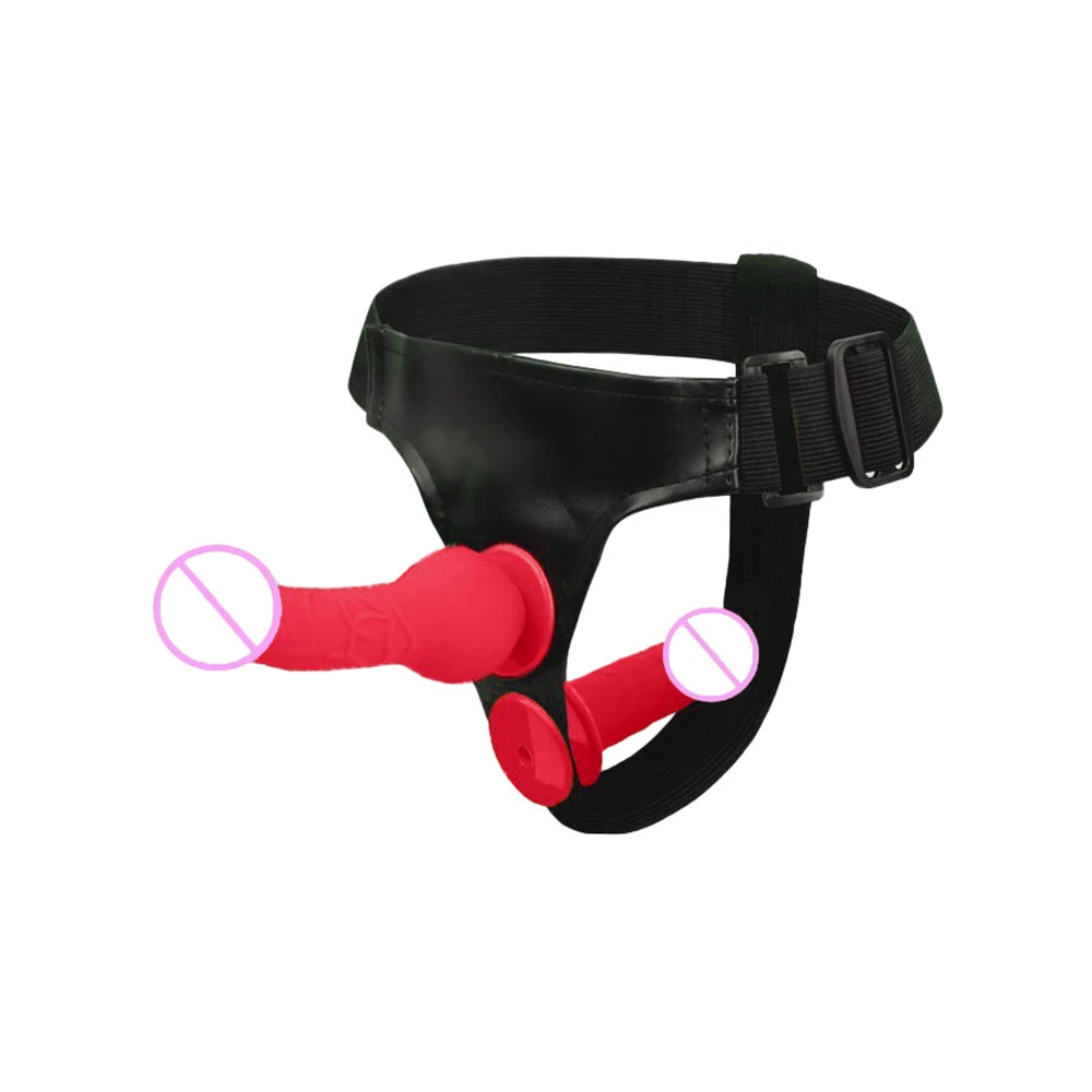 Double Strapon Dildo Dual Penetration Penis with Belt,Sexual Harness with Double Penis for Adults,Sexy You for Women Lesbian