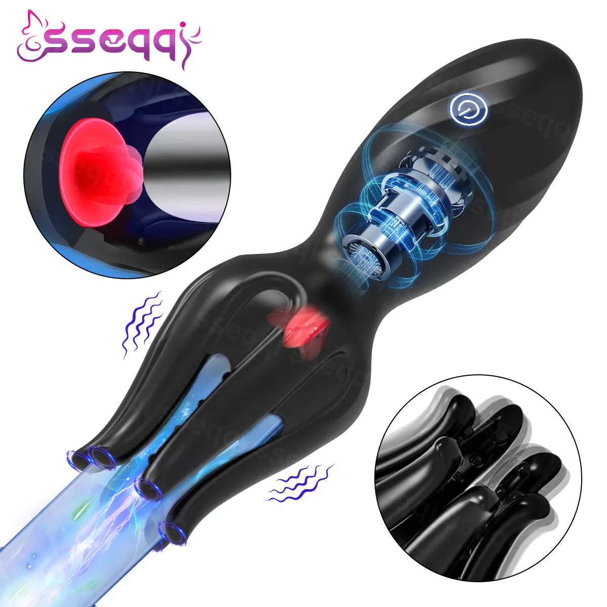 Sex Toys for Men Rechargeable Penis Massager with10 Vibrators Lick Masturbator Pleasure Lasting  Glans Vibrator Adult Product 18