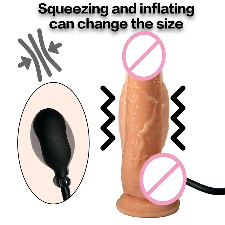 Realistic Inflatable Dildo for Women - Soft Fleshy Texture Adult Pleasure Toy