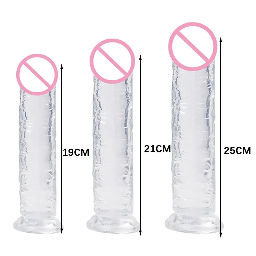 Dildos Jelly Dildo 7 Sizes Transparent Dildos Soft Butt Plug Small Penis Anal Sex Toys Female Masturbator Man Gay Penis