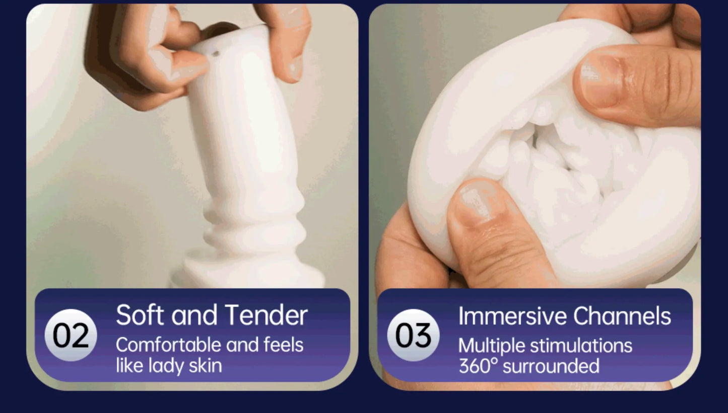 DRY WELL Sex Toys for Men Penis Pump - Male Masturbator Stroker with 3 Thrusting & 9 Vibration Adult Toys, Pocket Pussy for Men