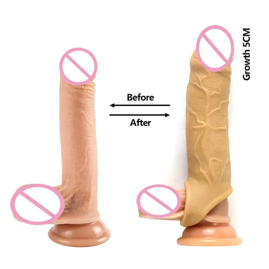 Sex toys for adults 18 Silicone Big Penis Sleeve Dick Extender Cock Enlargement Extension Condom sexulaes toys for men