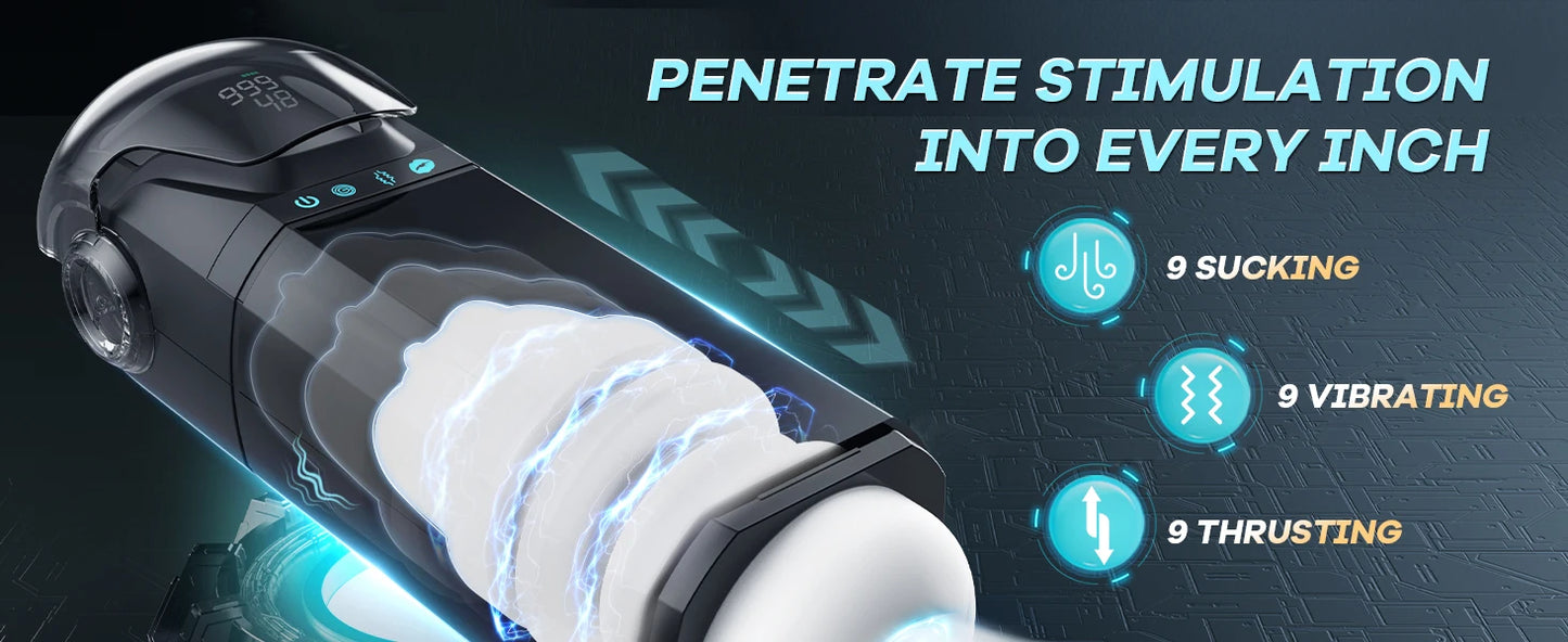 Male Masturbator Mens Sex Toys - Penis Pump Sex Toy for Men, APP Control Adult Toys Pocket Pussy 3D Male Stroker, Visual Blowjob