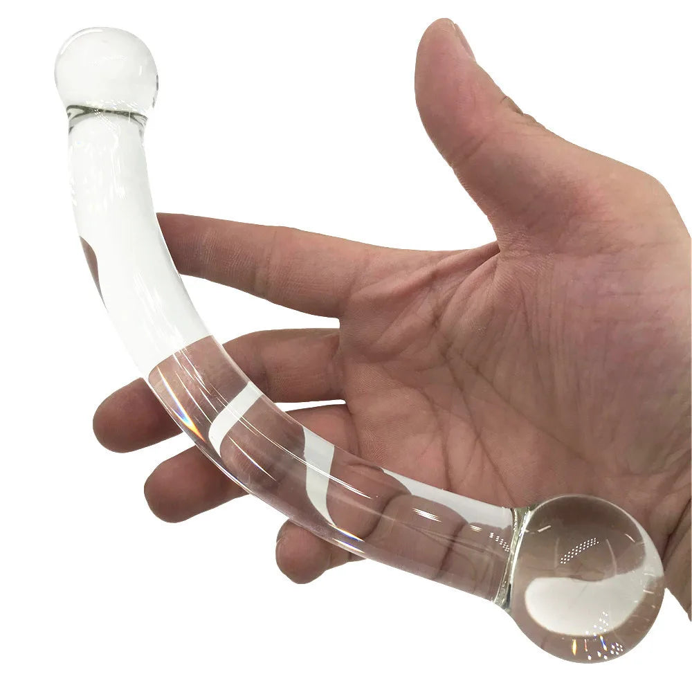 Glass Smooth Dildos Fake Penis Crystal Anal Beads Butt Plug Prostate Massager G Spot Female Masturbation Toys