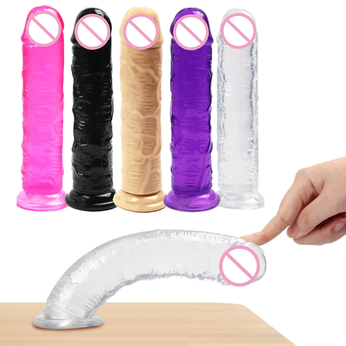 Realistic Dildos For Women Sex Toys Soft Silicone Powerful Suction Cup Curved Penis Vagina G-Spot Masturbators Goods For Adults
