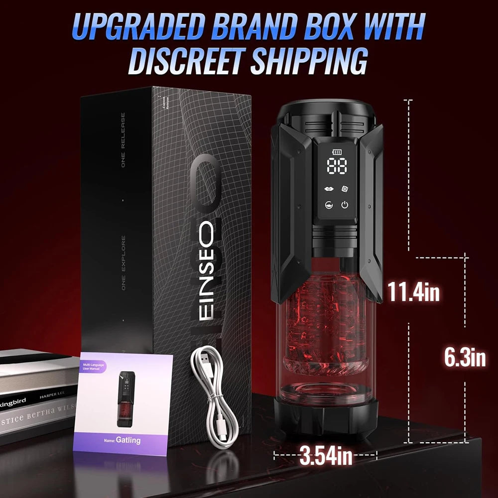 Male Sex Toys for Men with Upgrade 7 Vacuum Pump & 7 Thrusting Rotating Vibrating Sucking Licking LCD Adult Toys Mens Sex Toys