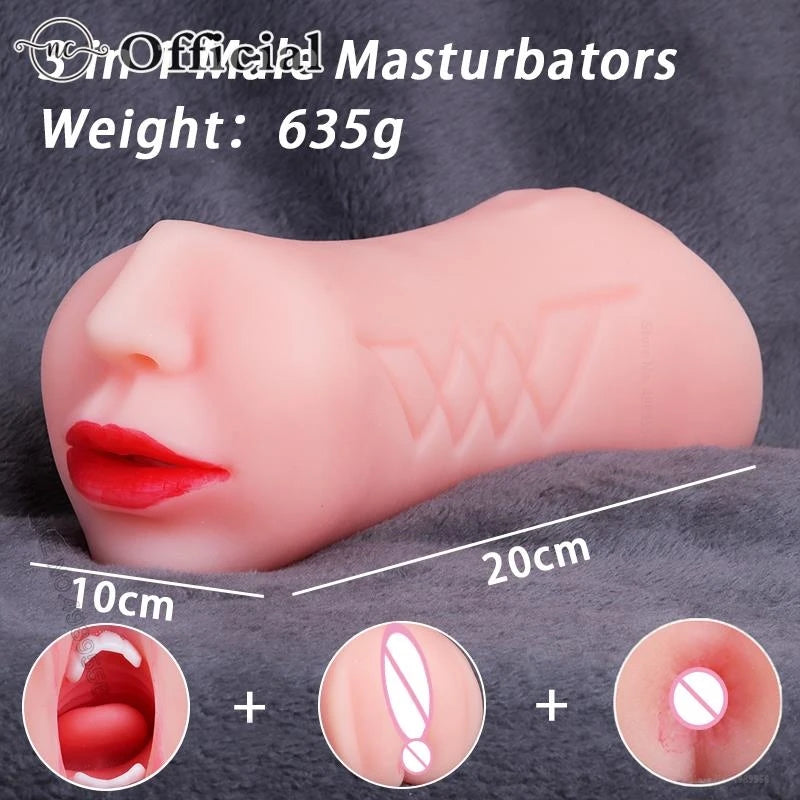 Sex Toys 3 In 1 For Adults Rubber Vagina Mastribution for Man Erotic Products Artificial Pussy Toy Male Masturbator Adult Goods