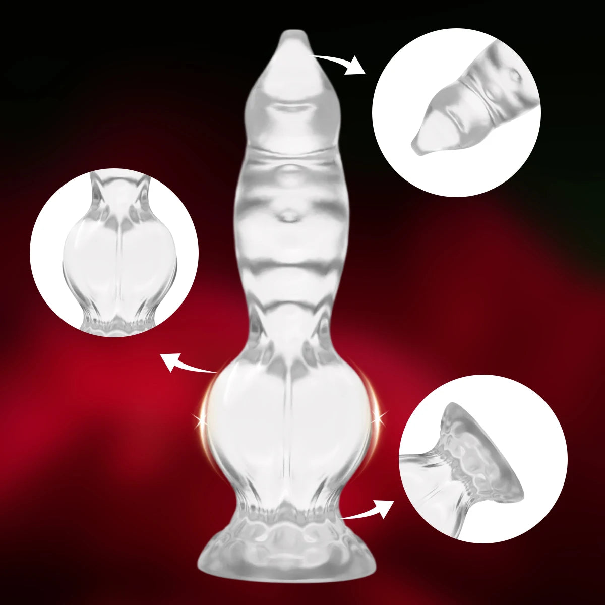 Dog Knot Dildo Soft Anal Plug Realistic Dildo Anal Trainer Adult Sex Toys with Strong Suction Cup Anus Dilator Masturbator