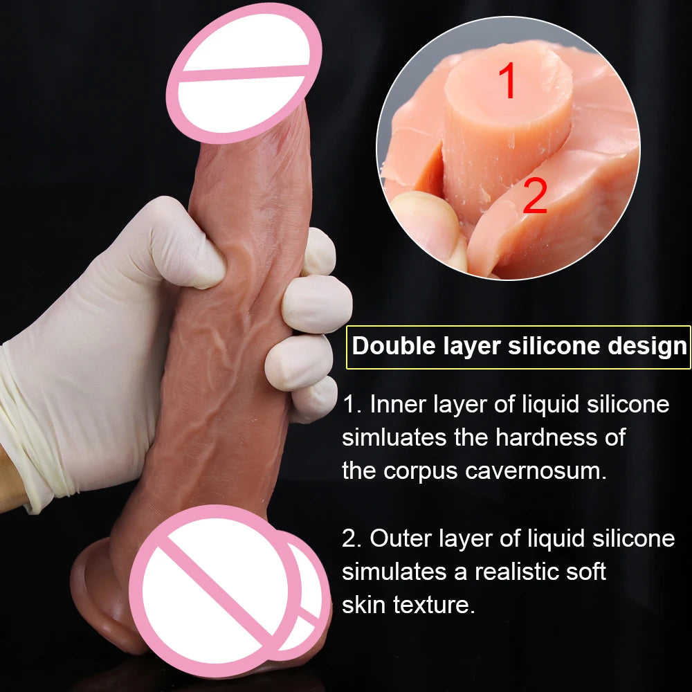 Realistic Dildos for Women Skin Testicles Dildo Anal Vaginal Stimulation Strapon Big Penis Adult Supplies Sex Toys for Woman