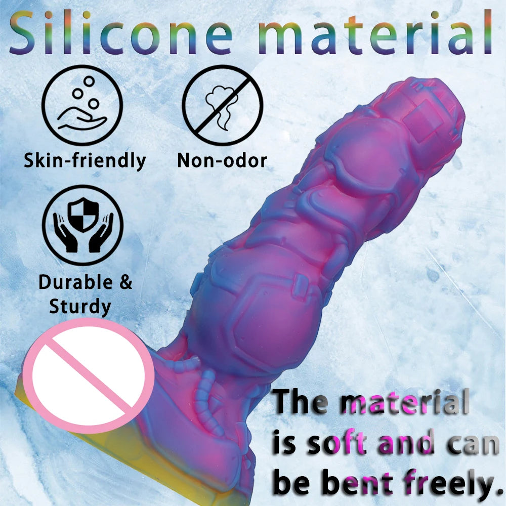 8.66-inch dog wolf dildo made of silicone, with large tubercle suction cup, suitable for G-spot male and female couples