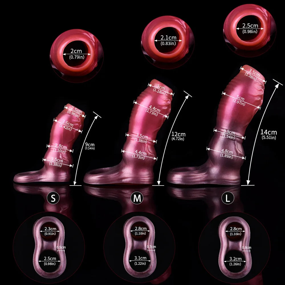 YOCY Silicone Penis Sleeve S,M,L Size Open-ended Animal Dildo Sheath Texture Massager Sex Toy For Men Women