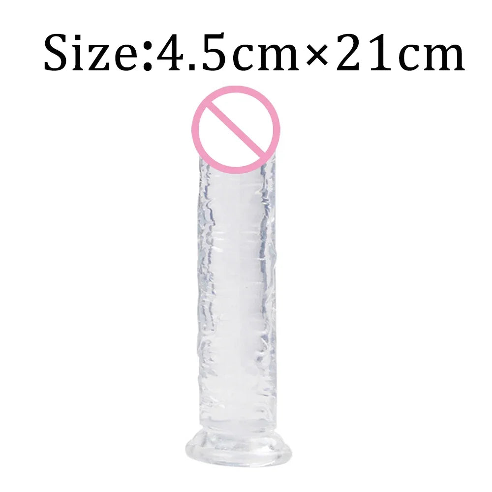 Dildos Jelly Dildo 7 Sizes Transparent Dildos Soft Butt Plug Small Penis Anal Sex Toys Female Masturbator Man Gay Penis