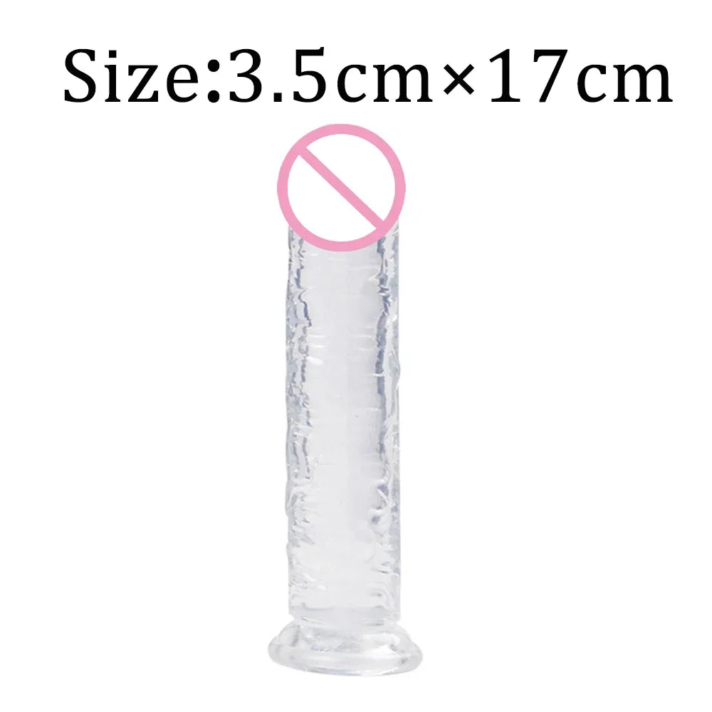 Dildos Jelly Dildo 7 Sizes Transparent Dildos Soft Butt Plug Small Penis Anal Sex Toys Female Masturbator Man Gay Penis