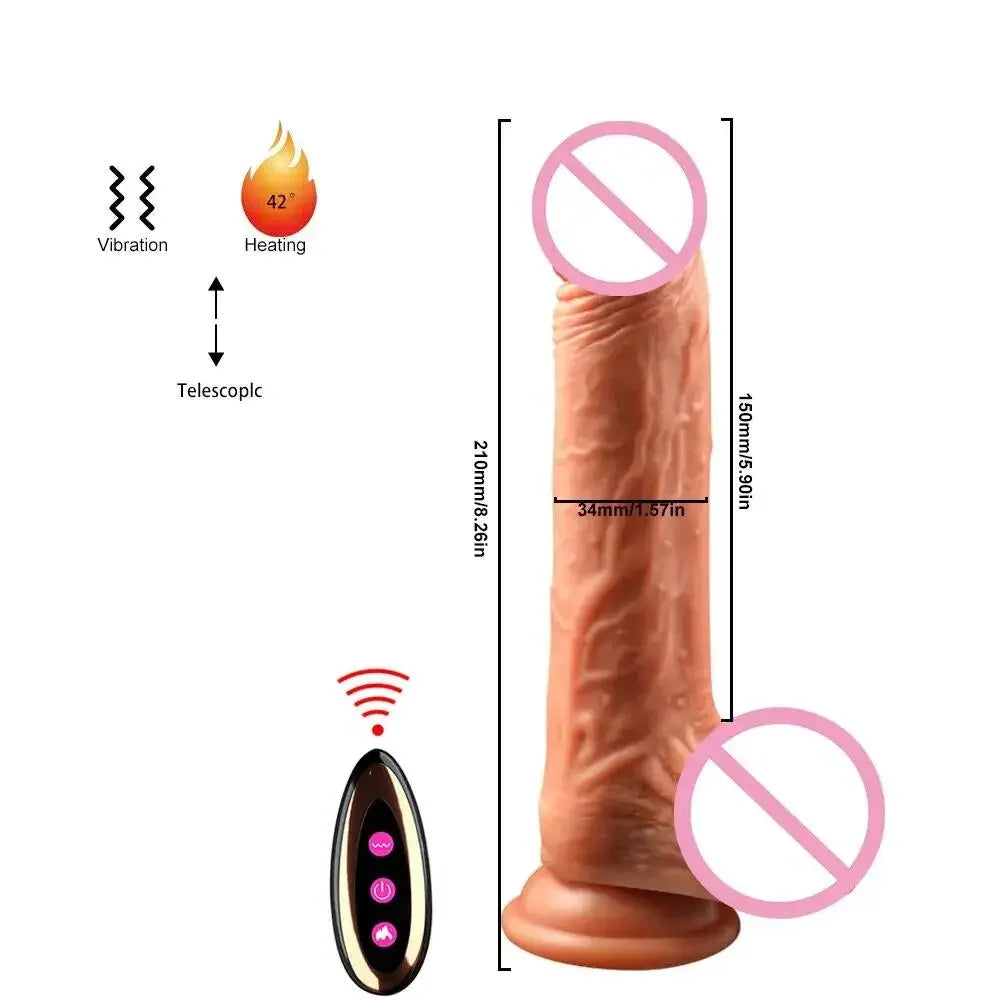 Big Vibrator Dildo for Women Heating Thrusting Realistic Penis Sex Toys Artificial Rubber Dick Adult Toys Soft Dildos Vibrators