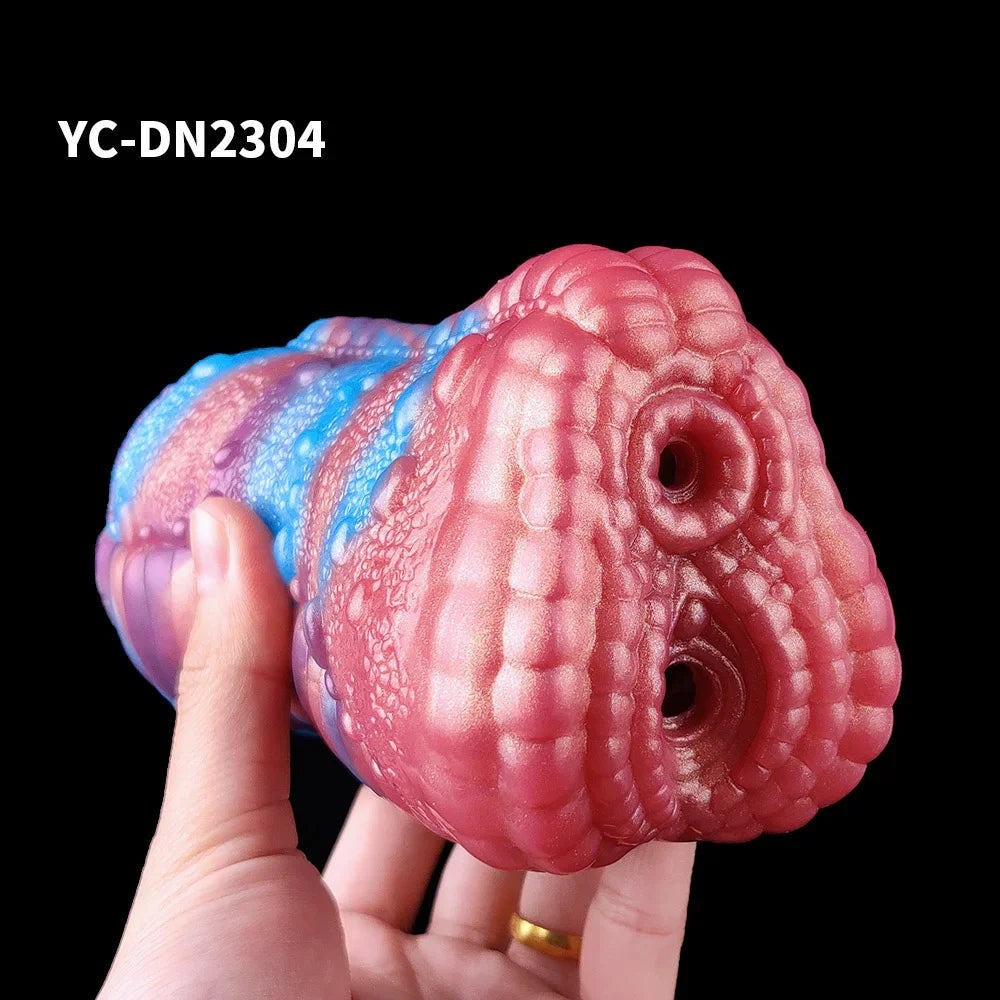 HMYAD Men Masturbator Silicone Sex Toy For Adult 18+ Anal Vaginal Dual Channel Penis Stimulator Massager Pussy Fetish