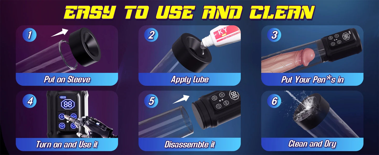 Male sex toy waterproof penis pump - a sex toy penis expander for male erection, an adult toy for male masturbation