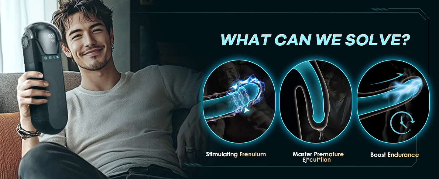 Male Masturbator Mens Sex Toys - Penis Pump Sex Toy for Men, APP Control Adult Toys Pocket Pussy 3D Male Stroker, Visual Blowjob