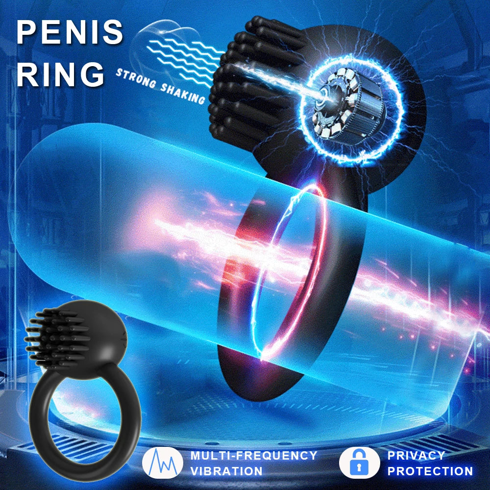 Male Cock Ring Vibrator Cockring Penis for Man Delay Ejaculation Sex Toys for Men Couple Rings Penisring Toy for Adults Supplie
