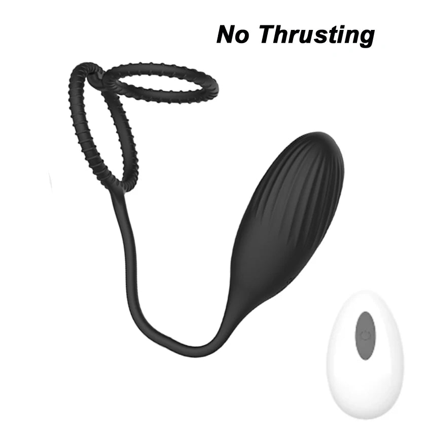 Male Thrusting Prostate Massager Vibrator for Men Gay Anal Plug Delay Ejaculation Wireless Remote Butt Plug Sex Toy for Couples