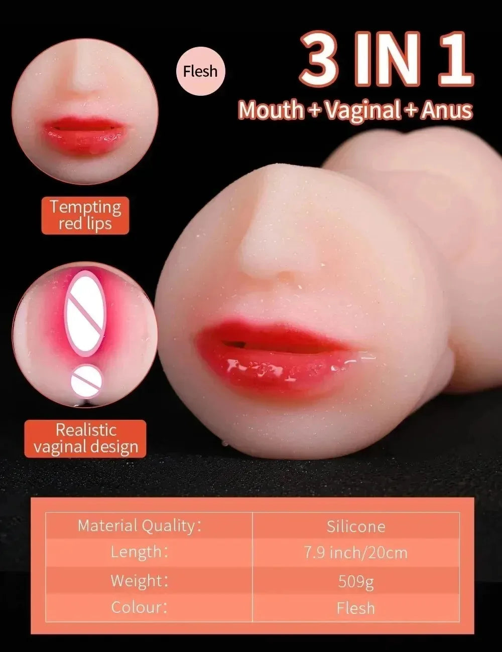 Adult Products, Men's Three in One Sex Toy, Airplane Cup, Deep Throat, Realistic Vagina, Realistic Anus, Artificial Mouth, 18+xx