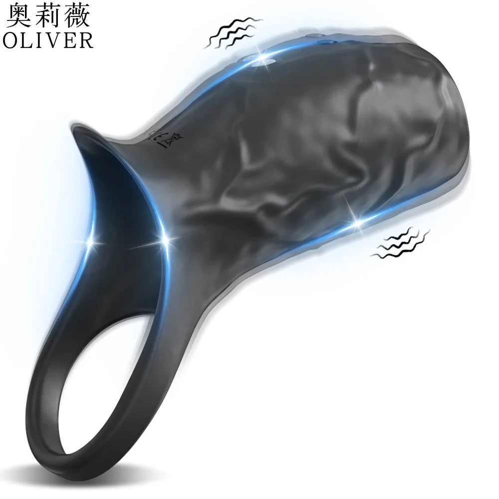 Sex Toys for Men Vibrating Penis Sleeve Cock Ring Female G Spot Stimulate Vibrator Penis Erection Trainer Delay Ejaculation 18+