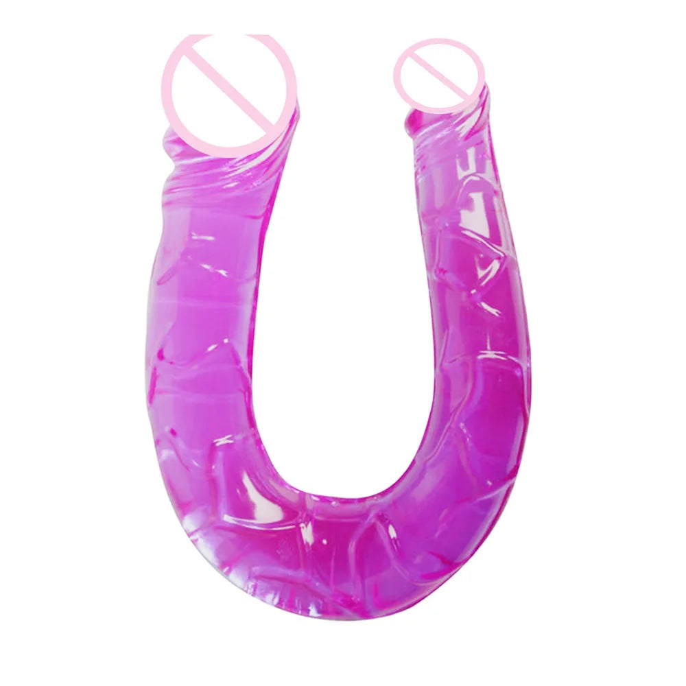 U Double Headed Realistic Dildo Ideal Adult Sex Toy for Women and Lesbians Stimulates Vagina Anus with Lifelike Texture Premium