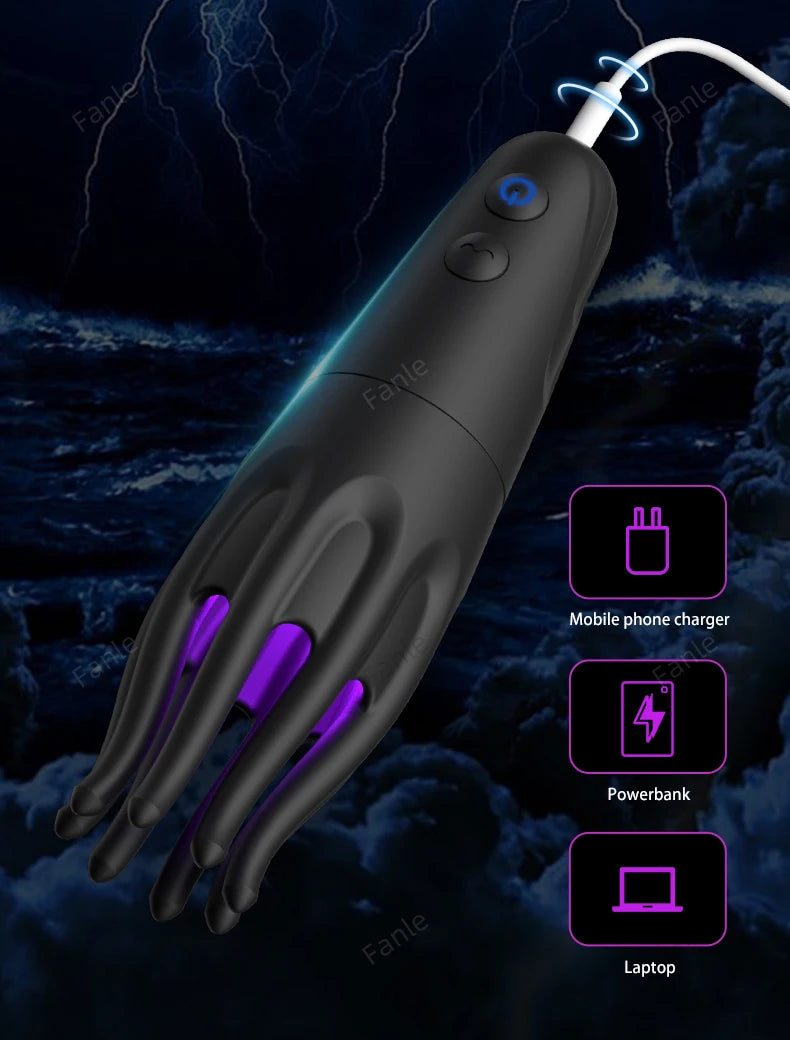 Male Glans Stimulate Massager 10 Modes Penis Delay Trainer Vibrator Rotate Masturbator Automatic Oral Climax Sex Toy For Men