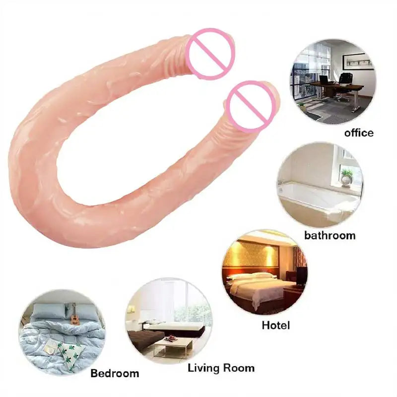 Double Head Dildo Big Penis Anal Plug Huge Vaginal Stimulator Sex Toys for Lesbian Couples Gay Realistic 44cm Dildo Long Jelly