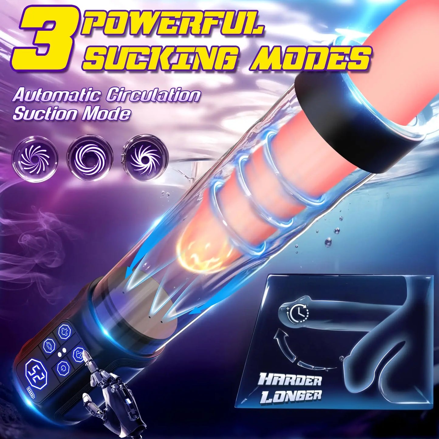 Male sex toy waterproof penis pump - a sex toy penis expander for male erection, an adult toy for male masturbation