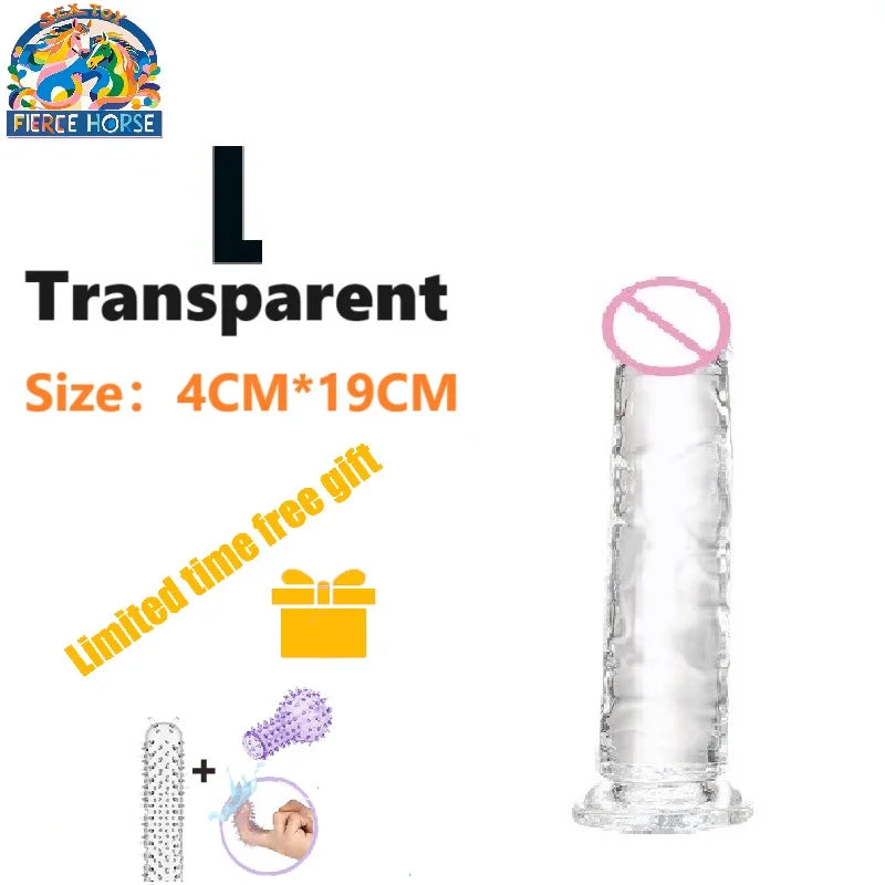 Women Gay Sex Toy ，Dildo for Women，Penis，Cock，Gode，White and Transparent Dildo，Strong Suction Cup，Anal Plug，Easy To Clean，G-spot