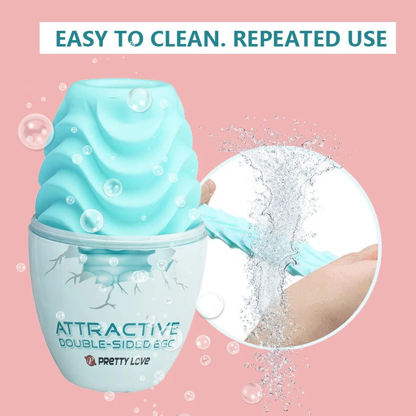 Male Masturbator Egg Erotic Toy for Adultl Silicone Penis Exercise Masturbation Cup Sex Toys for Men Protable Blowjob Sex Shop