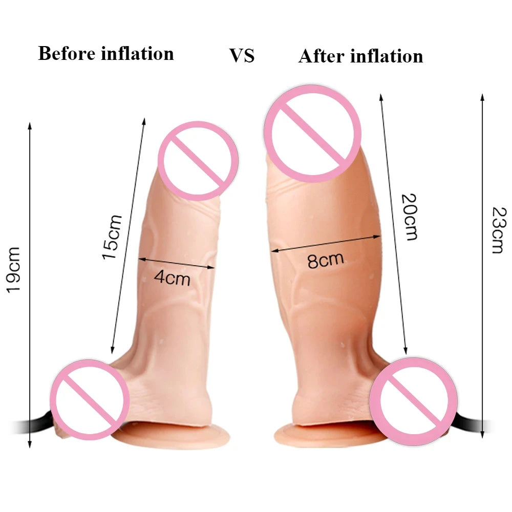Inflatable Adjustable Size New Realistic Dildos Erotic Dildo Artificial Penis G-spot Large Anal Plug Female Masturbation Sex Toy