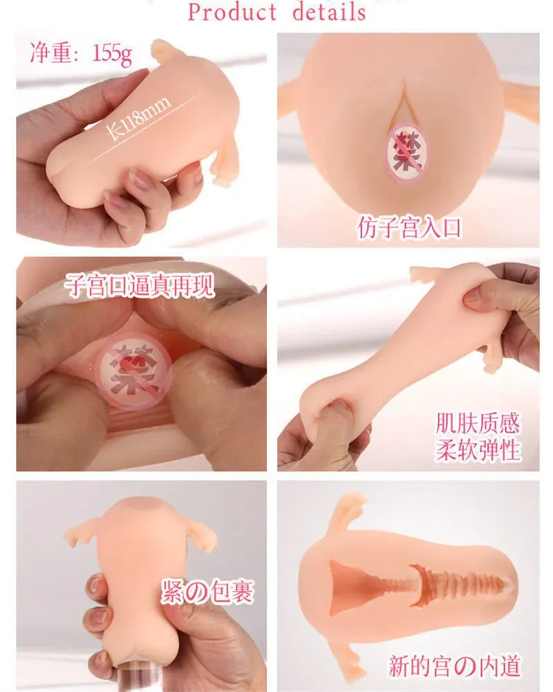 Male Masturbator Realistic Vagina Uterus Sex Toys For Men Pocket Pussy Masturbation No Vibrator Adults Sex Tool for Men