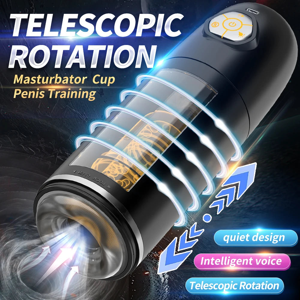 Sex Toys for Men Male Masturbator Automatic Masturbators Cup with 10 Thrusting &Rotating Penis Stimulation Electric Male Stroker