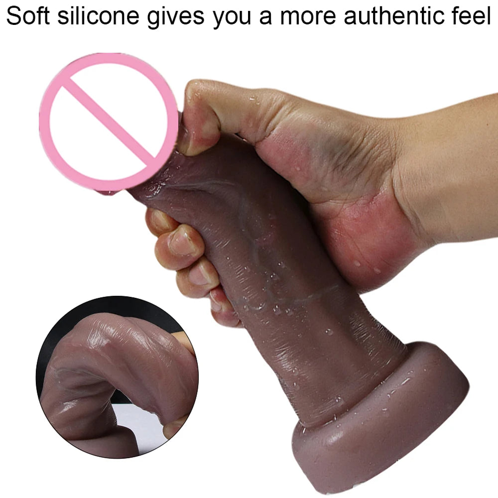 Realistic Dildos Big Glans With Suction Cup Vagina Anal Sex Toys For Woman Strapon Soft Penis Butt Plug Adults Cock Masturbator