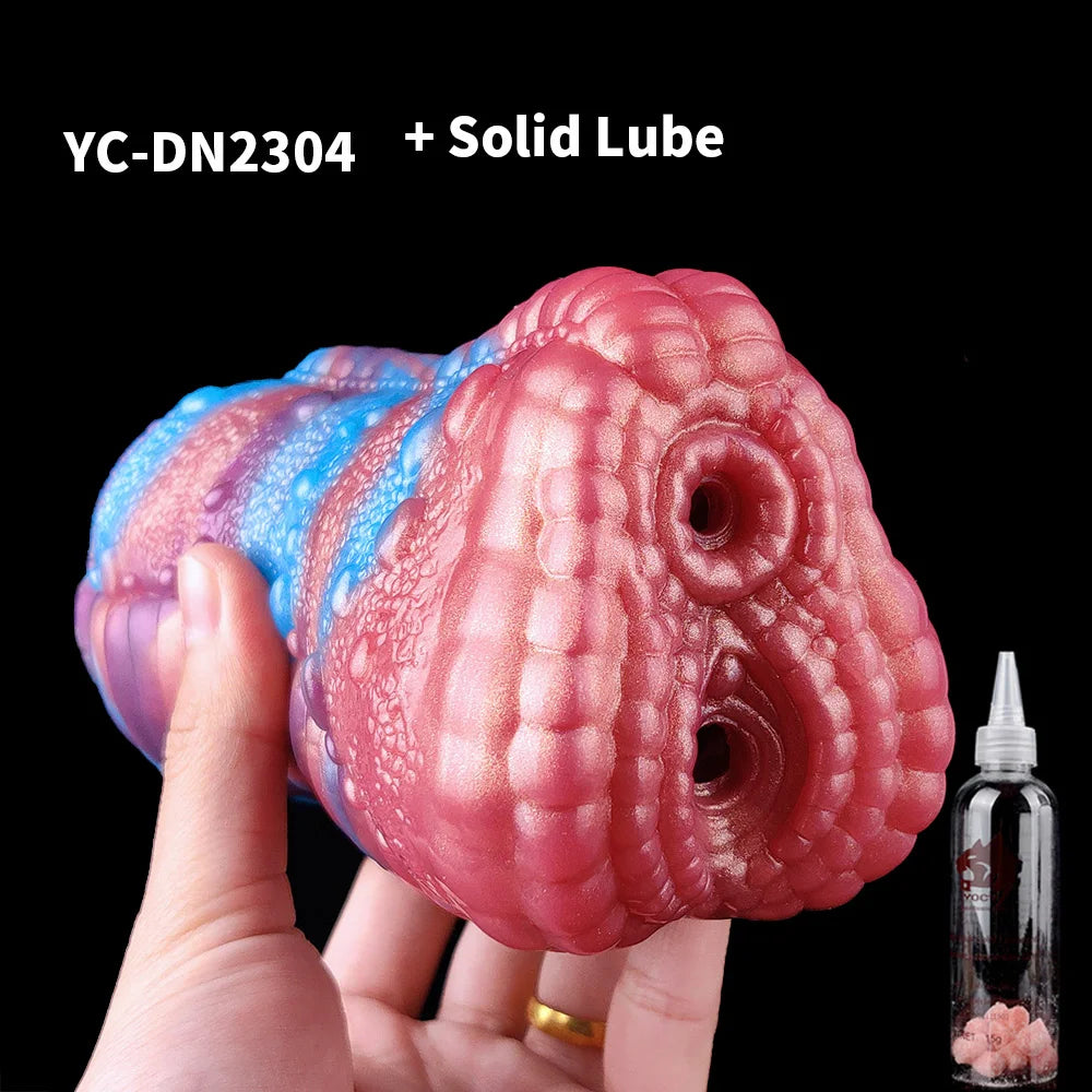 YOCY Men Masturbator Silicone Sex Toy For Adult 18+ Anal Vaginal Dual Channel Penis Stimulator Massager Pussy Fetish