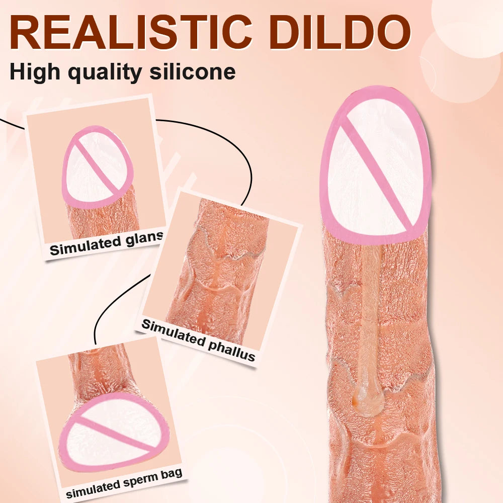 Telescopic Vibrator Dildo Realistic Vaginal Masturbation Orgasm Big Penis Anal Plug Rotating Big Cock Sex Toys For Women Gay