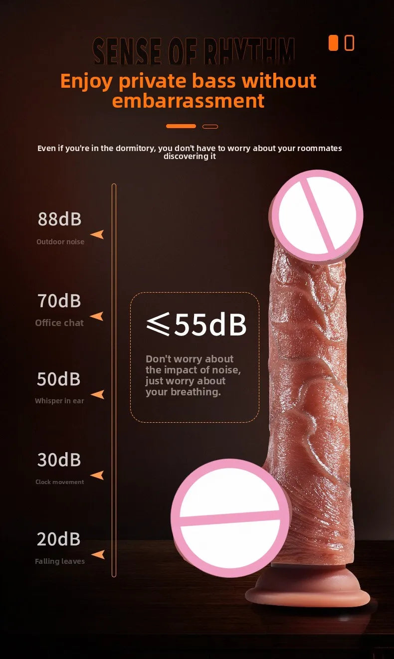 Silicone Foreskin Dildo with Telescopic Rocking Vibrator Anal Plug Female Masturbator Clitoral Massage Sex Toy for Women